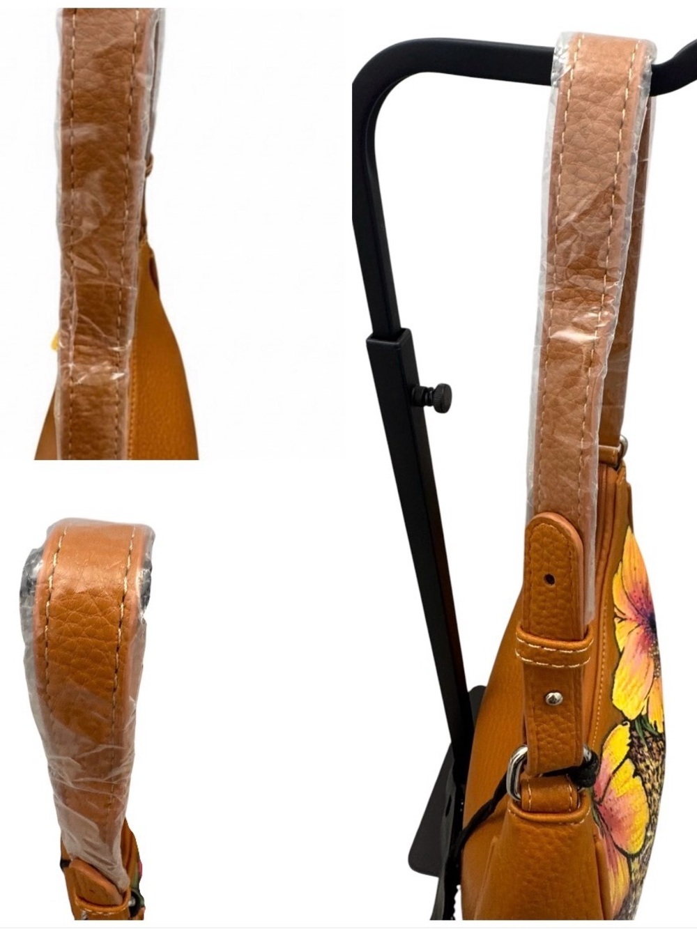 Unbranded Hand Painted Faux Leather‎ Leopard floral Design Shoulder Bag - Picture 7 of 10